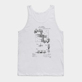 Drill Milling Machine Vintage Patent Hand Drawing Tank Top